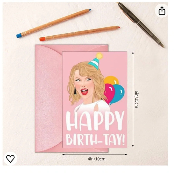 2 Taylor Swift Happy Birthday Card Swiftie Gift Eras Tour - Picture 7 of 9